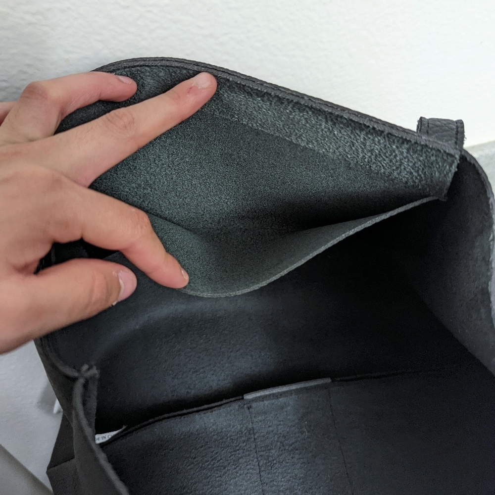 Vince Camuto Black Vegan Leather Pebble Textured Shoulder Tote - Picture 6 of 11
